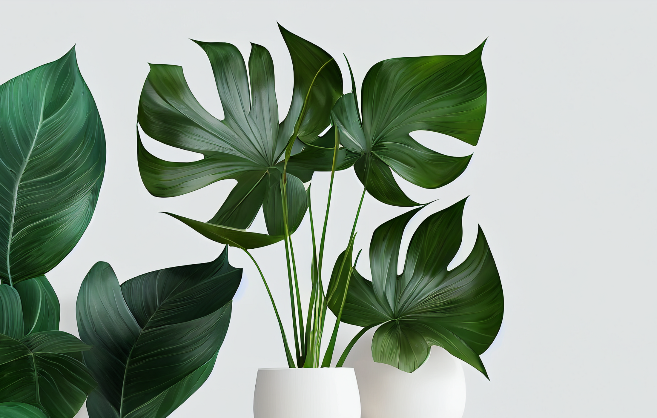 Plante Monstera sur fond blanc